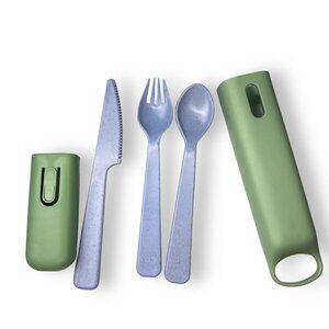 Hip Travel Utensil Set With Case - Green & Blue Eco-Friendly Design
